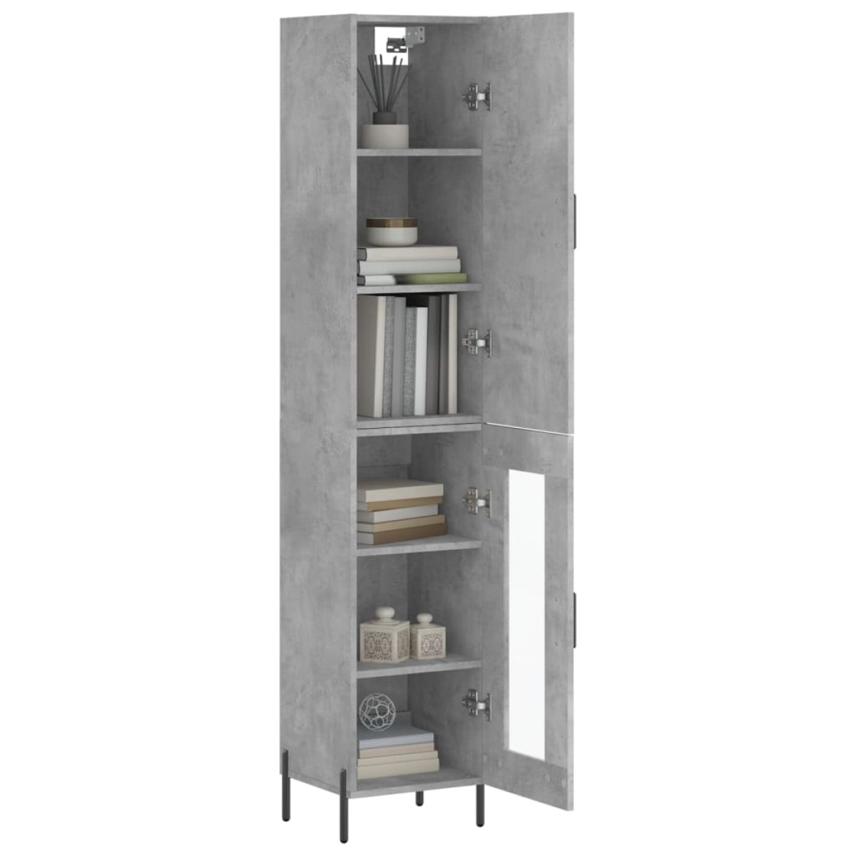 vidaXL Ντουλάπι Γκρι Σκυροδέματος 34,5x34x180 εκ. Επεξεργασμένο Ξύλο