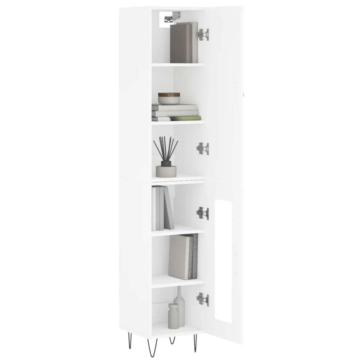 vidaXL Ντουλάπι Λευκός 34,5 x 34 x 180 εκ. από Επεξεργασμένο Ξύλο