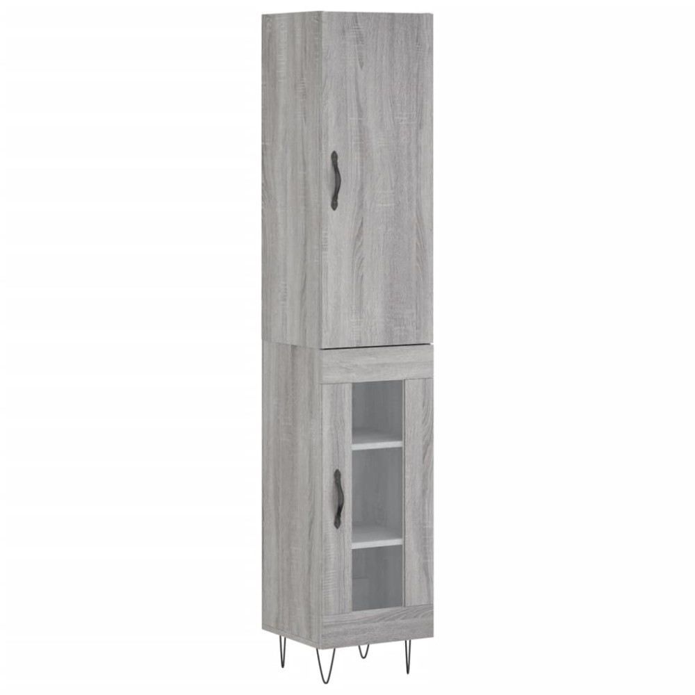 vidaXL Μπουφές Sonoma Γκρι 34,5 x 34 x 180 εκ. από Επεξεργασμένο Ξύλο