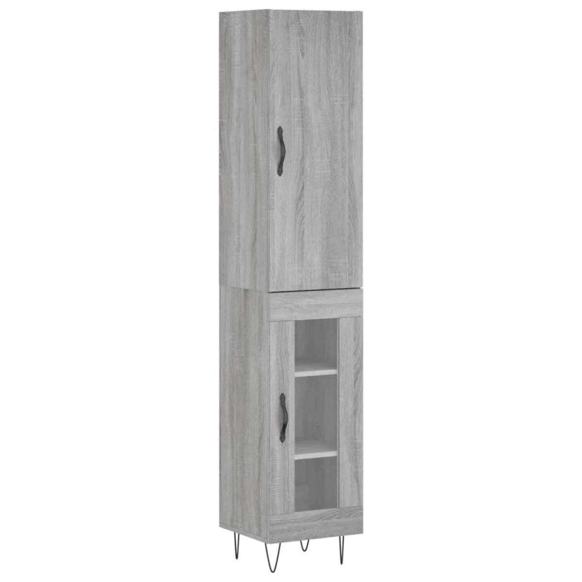 vidaXL Μπουφές Sonoma Γκρι 34,5 x 34 x 180 εκ. από Επεξεργασμένο Ξύλο