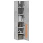 vidaXL Ντουλάπι Γκρι Σκυροδέματος 34,5x34x180 εκ. Επεξεργασμένο Ξύλο