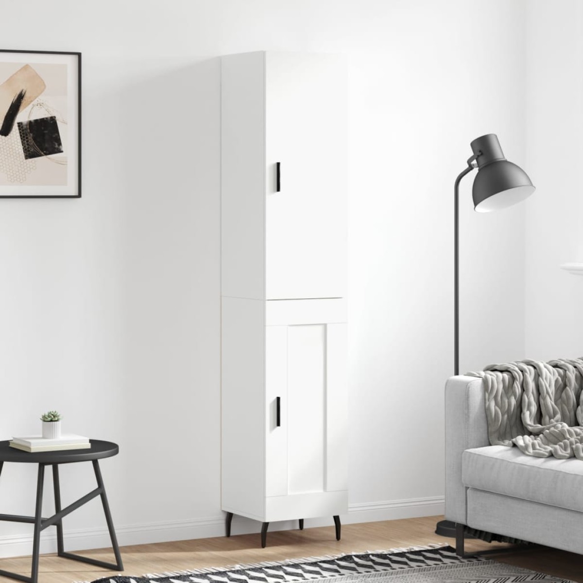 vidaXL Ντουλάπι Λευκός 34,5 x 34 x 180 εκ. από Επεξεργασμένο Ξύλο