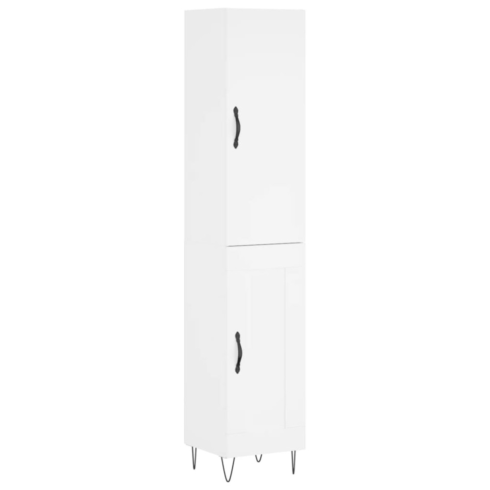 vidaXL Ντουλάπι Λευκό 34,5 x 34 x 180 εκ. από Επεξεργασμένο Ξύλο