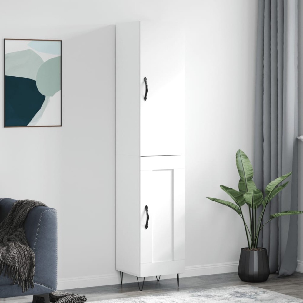 vidaXL Ντουλάπι Λευκό 34,5 x 34 x 180 εκ. από Επεξεργασμένο Ξύλο