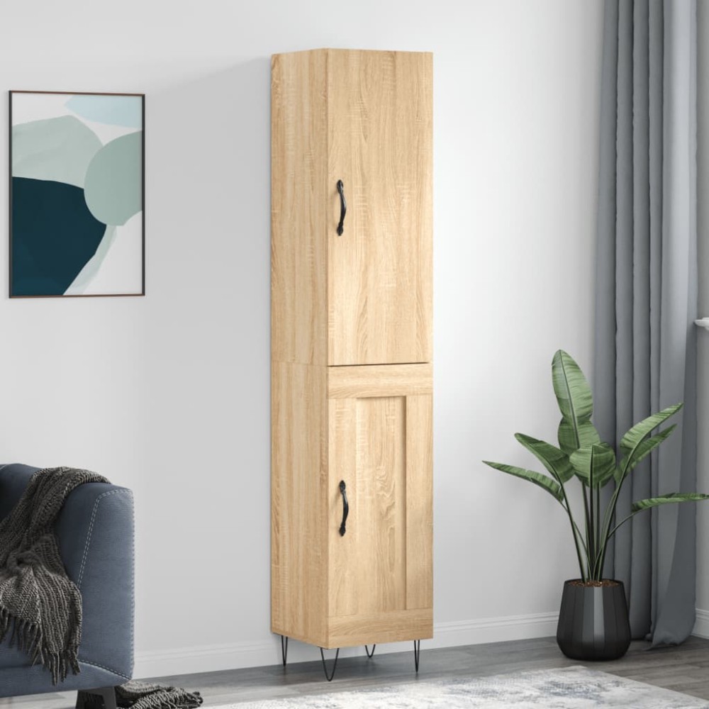 vidaXL Μπουφές Sonoma δρυς 34,5 x 34 x 180 εκ. από Επεξεργασμένο Ξύλο