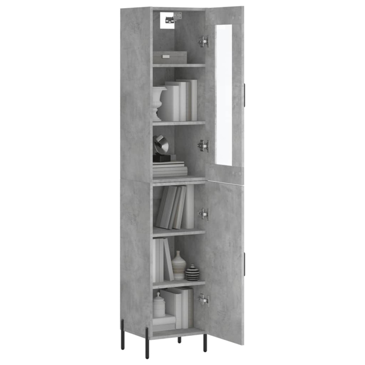 vidaXL Ντουλάπι Γκρι Σκυροδέματος 34,5x34x180 εκ. Επεξεργασμένο Ξύλο