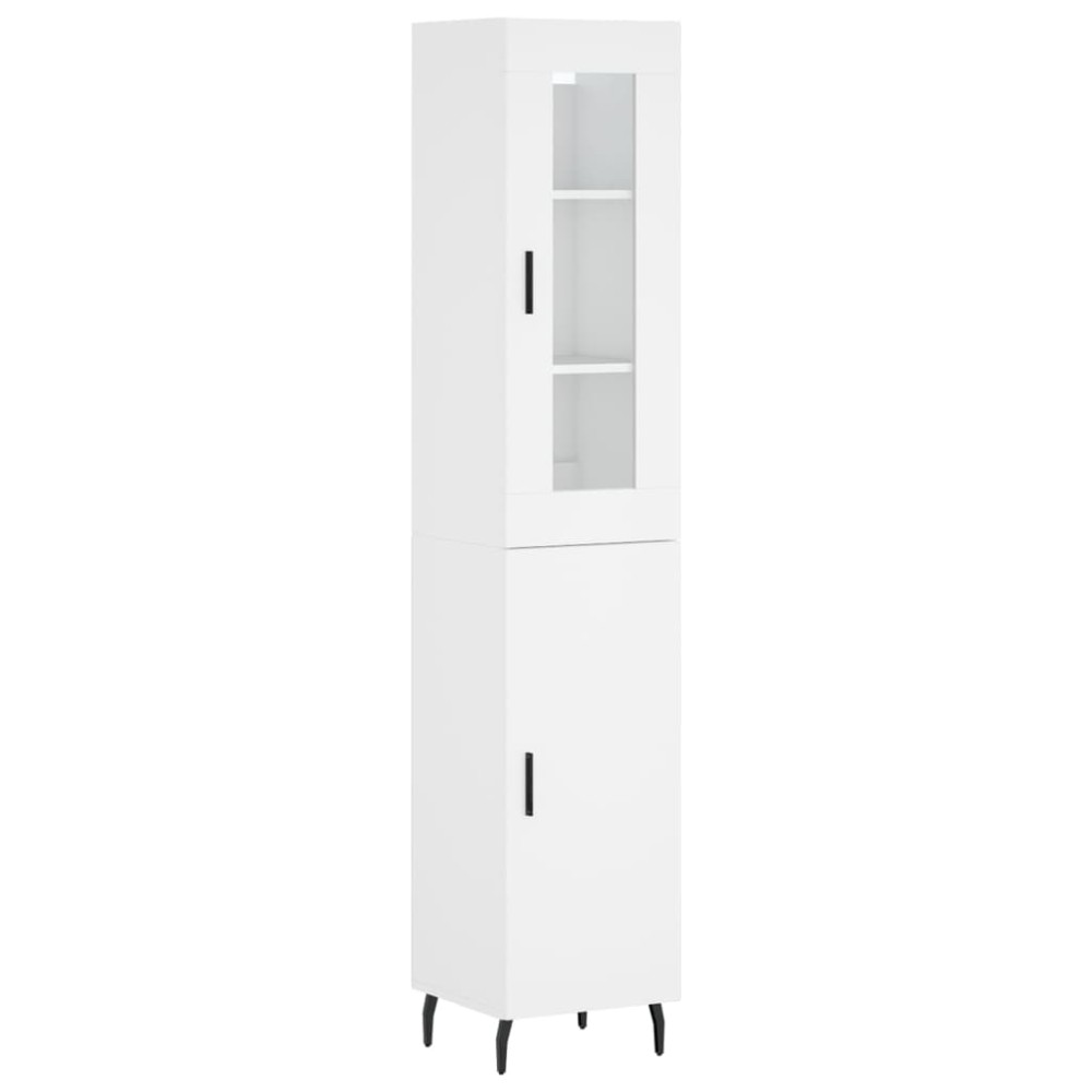 vidaXL Ντουλάπι Λευκό 34,5 x 34 x 180 εκ. από Επεξεργασμένο Ξύλο