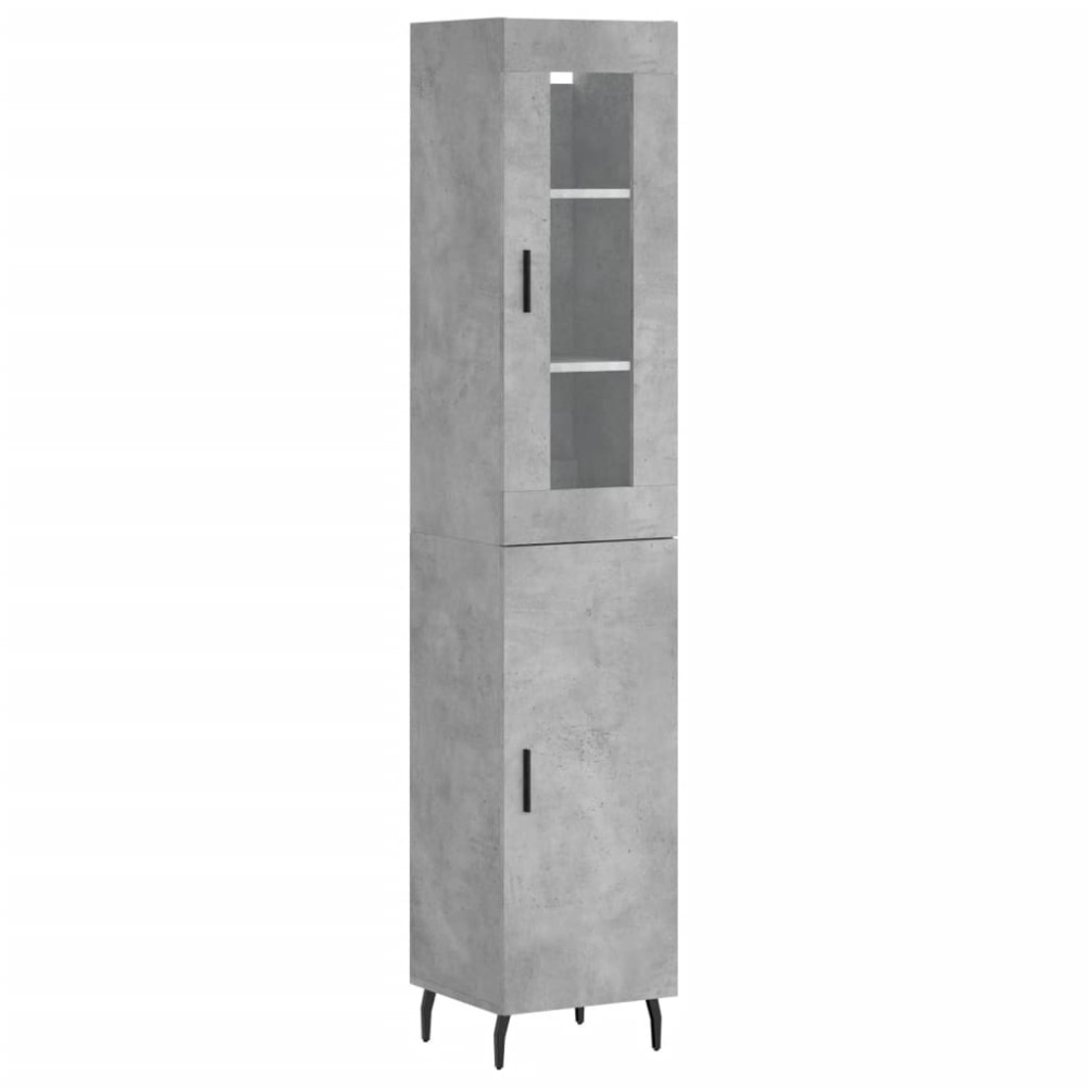 vidaXL Ντουλάπι Γκρι Σκυροδέματος 34,5x34x180 εκ. Επεξεργασμένο Ξύλο
