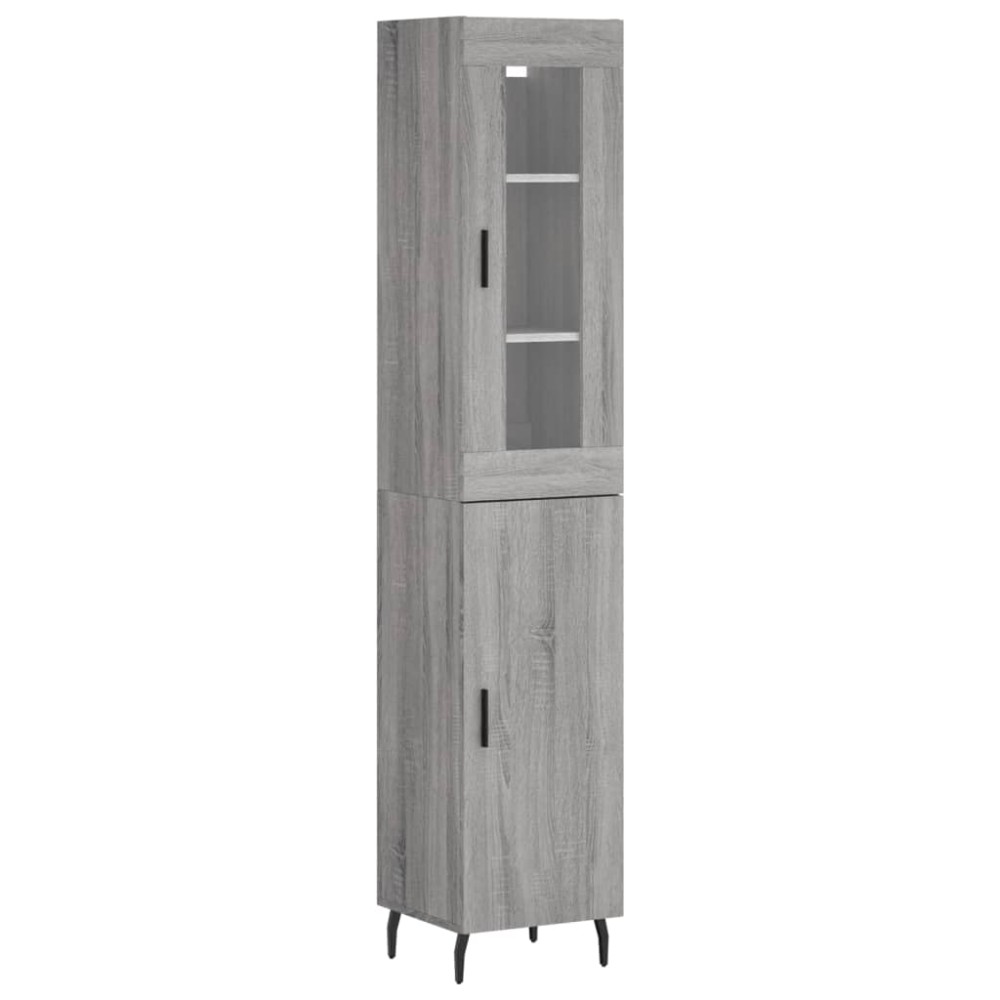vidaXL Μπουφές Sonoma Γκρι 34,5 x 34 x 180 εκ. από Επεξεργασμένο Ξύλο