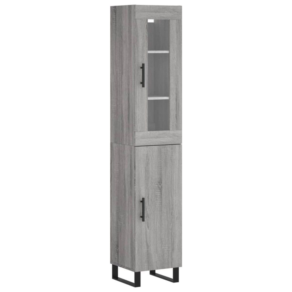 vidaXL Μπουφές Sonoma Γκρι 34,5 x 34 x 180 εκ. από Επεξεργασμένο Ξύλο