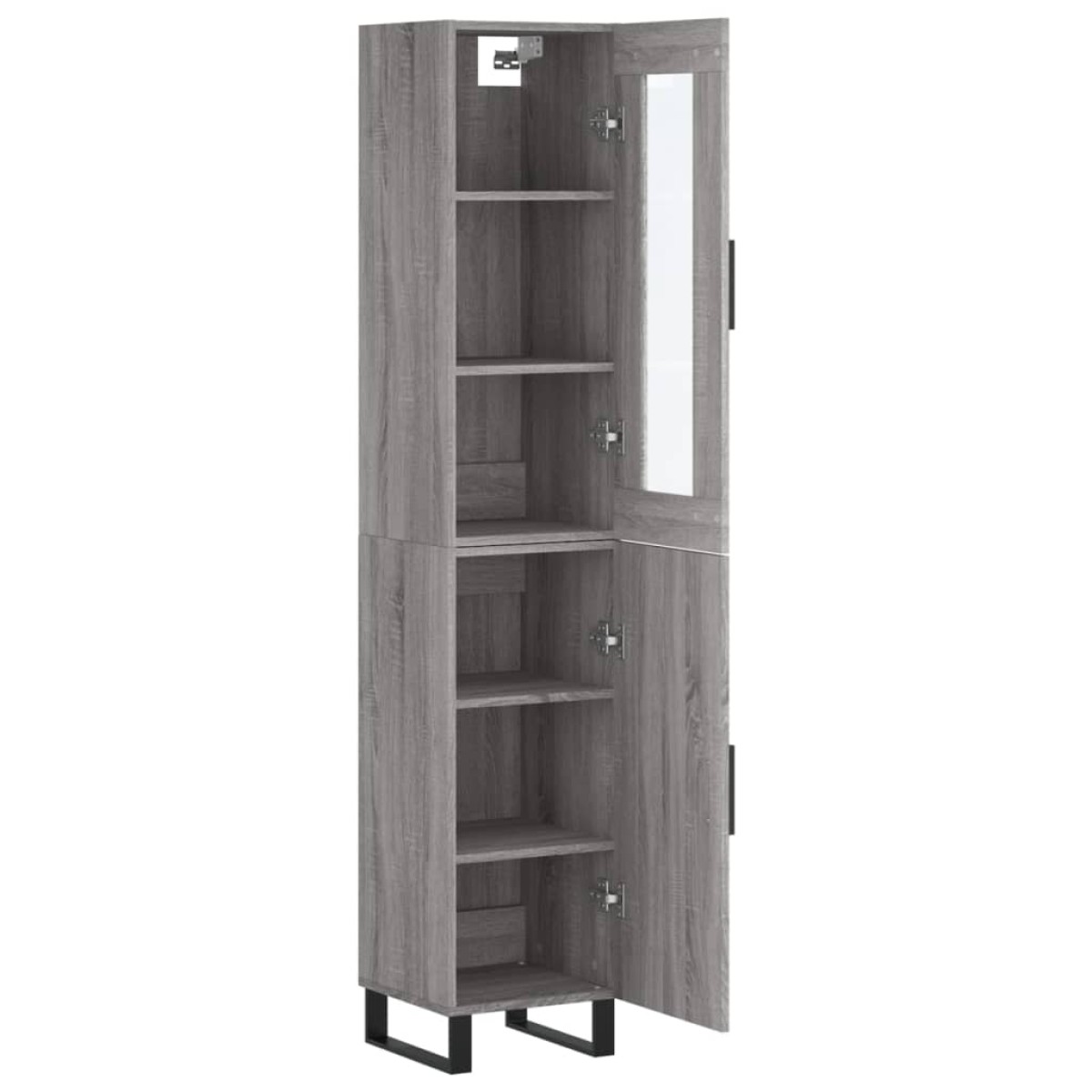 vidaXL Μπουφές Sonoma Γκρι 34,5 x 34 x 180 εκ. από Επεξεργασμένο Ξύλο