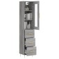 vidaXL Μπουφές Sonoma Γκρι 34,5 x 34 x 180 εκ. από Επεξεργασμένο Ξύλο