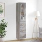 vidaXL Μπουφές Sonoma Γκρι 34,5 x 34 x 180 εκ. από Επεξεργασμένο Ξύλο