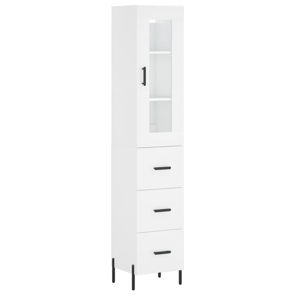 vidaXL Ντουλάπι Λευκό 34,5 x 34 x 180 εκ. από Επεξεργασμένο Ξύλο