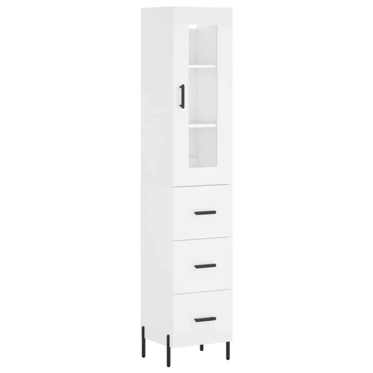 vidaXL Ντουλάπι Λευκός 34,5 x 34 x 180 εκ. από Επεξεργασμένο Ξύλο
