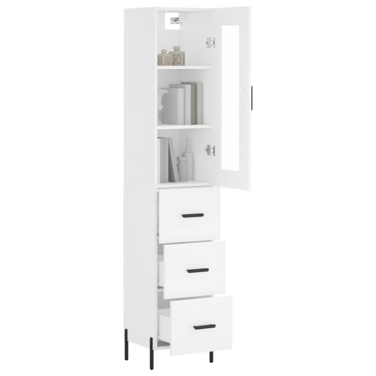 vidaXL Ντουλάπι Λευκός 34,5 x 34 x 180 εκ. από Επεξεργασμένο Ξύλο