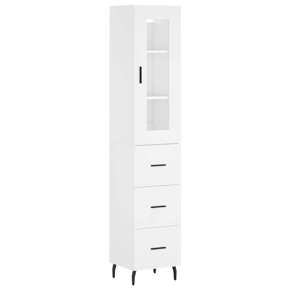 vidaXL Ντουλάπι Λευκό 34,5 x 34 x 180 εκ. από Επεξεργασμένο Ξύλο