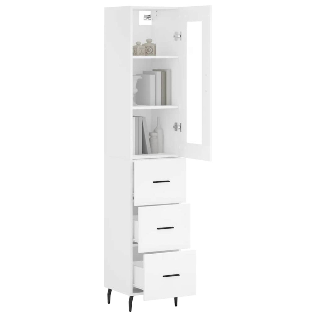vidaXL Ντουλάπι Λευκός 34,5 x 34 x 180 εκ. από Επεξεργασμένο Ξύλο