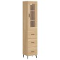 vidaXL Μπουφές Sonoma δρυς 34,5 x 34 x 180 εκ. από Επεξεργασμένο Ξύλο