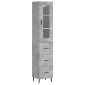 vidaXL Ντουλάπι Γκρι Σκυροδέματος 34,5x34x180 εκ. Επεξεργασμένο Ξύλο