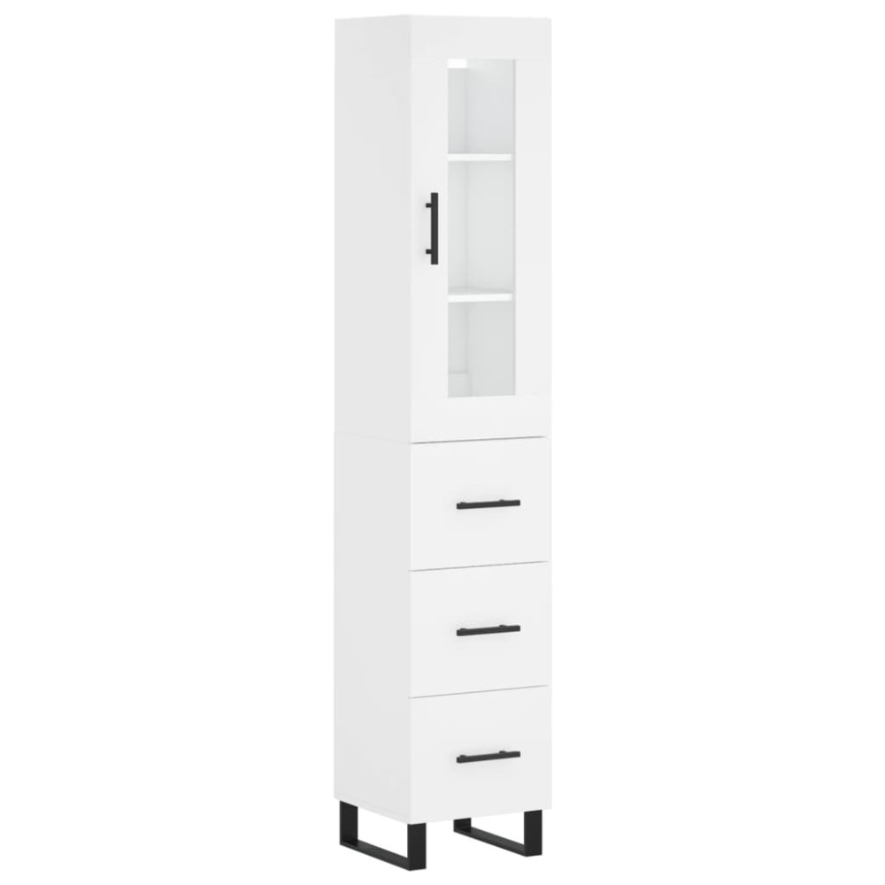 vidaXL Ντουλάπι Λευκό 34,5 x 34 x 180 εκ. από Επεξεργασμένο Ξύλο