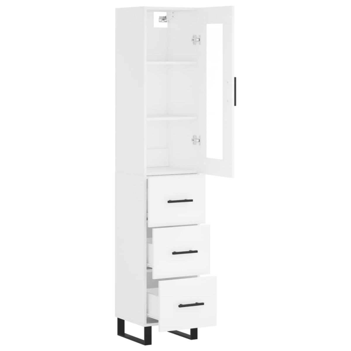vidaXL Ντουλάπι Λευκός 34,5 x 34 x 180 εκ. από Επεξεργασμένο Ξύλο