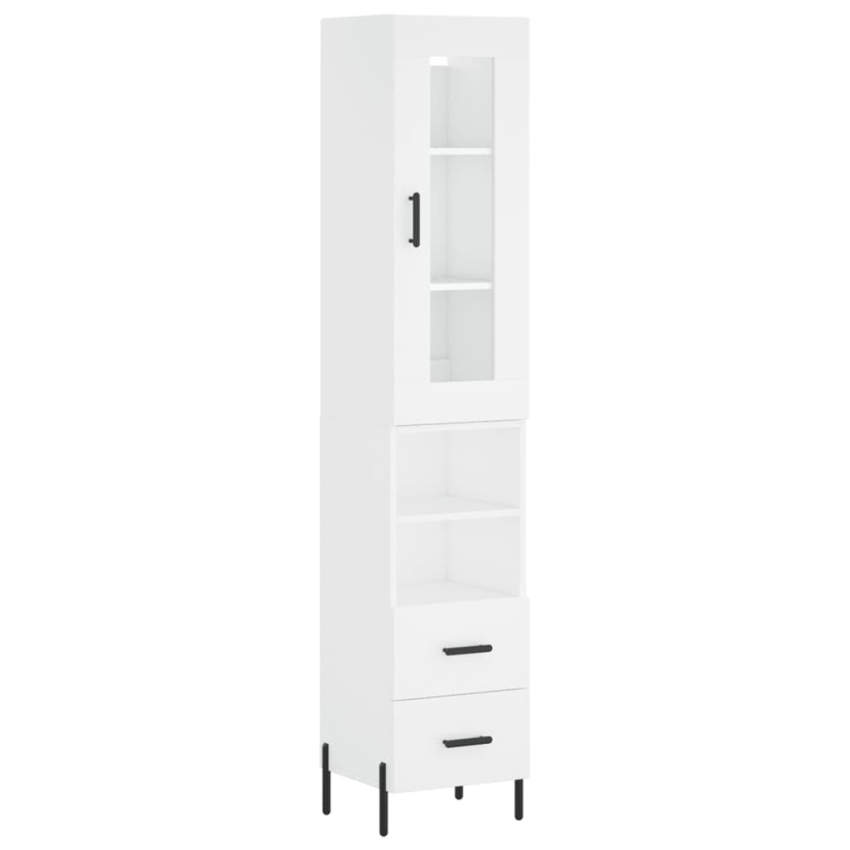 vidaXL Ντουλάπι Λευκός 34,5 x 34 x 180 εκ. από Επεξεργασμένο Ξύλο