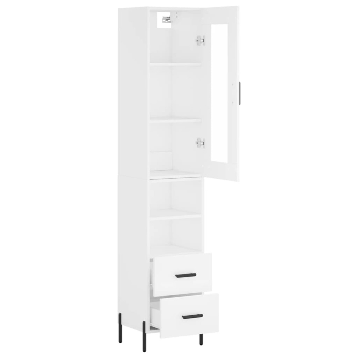 vidaXL Ντουλάπι Λευκός 34,5 x 34 x 180 εκ. από Επεξεργασμένο Ξύλο