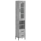 vidaXL Ντουλάπι Γκρι Σκυροδέματος 34,5x34x180 εκ. Επεξεργασμένο Ξύλο