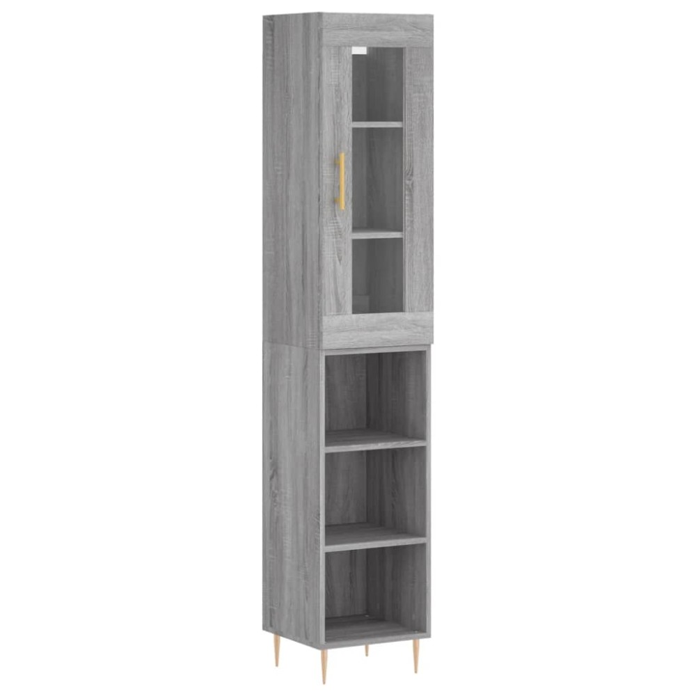 vidaXL Μπουφές Sonoma Γκρι 34,5 x 34 x 180 εκ. από Επεξεργασμένο Ξύλο