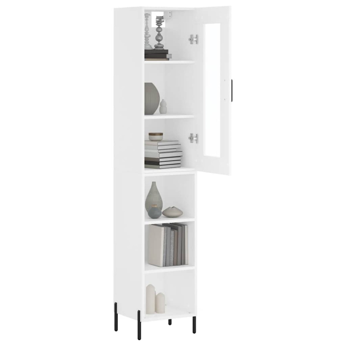 vidaXL Ντουλάπι Λευκός 34,5 x 34 x 180 εκ. από Επεξεργασμένο Ξύλο