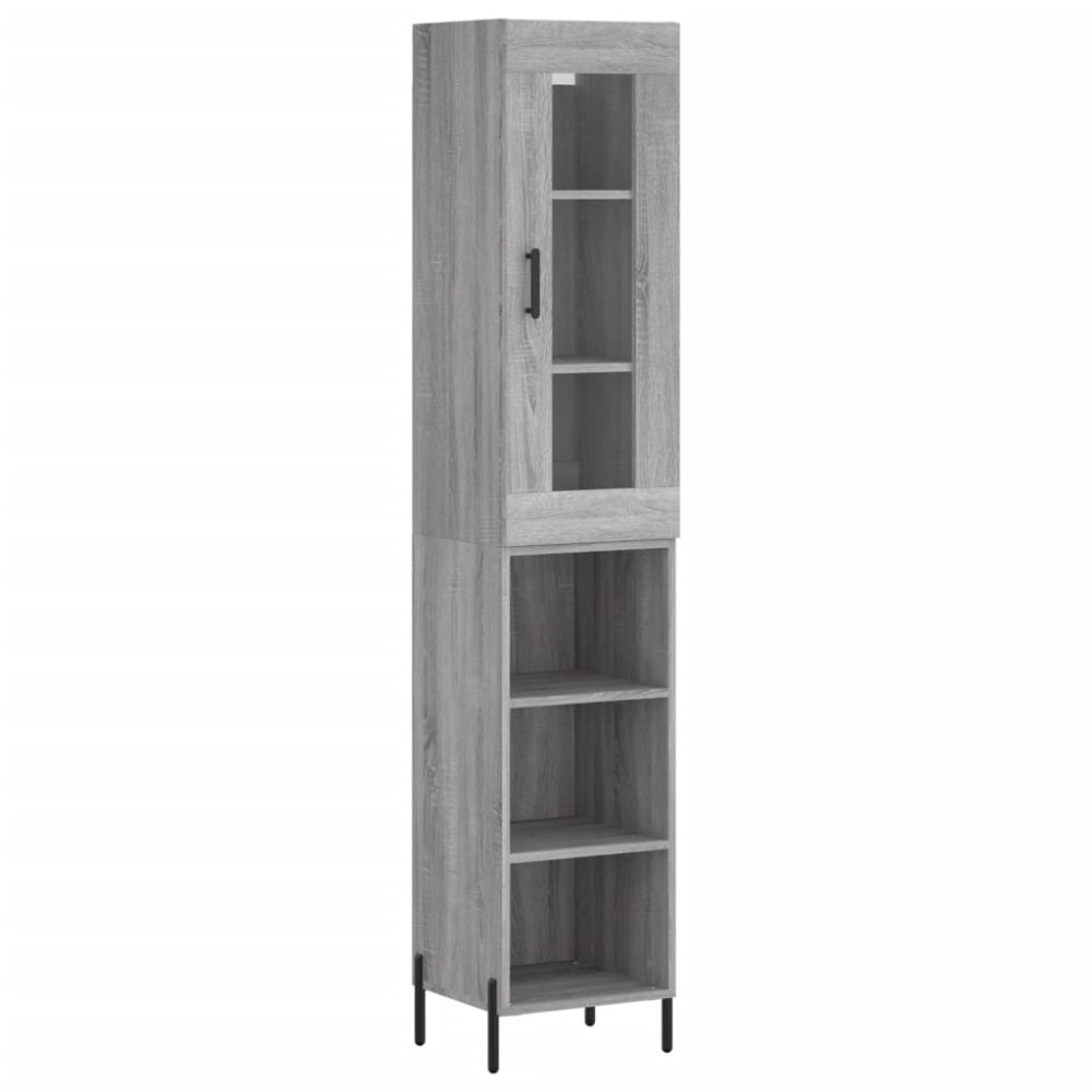 vidaXL Μπουφές Sonoma Γκρι 34,5 x 34 x 180 εκ. από Επεξεργασμένο Ξύλο