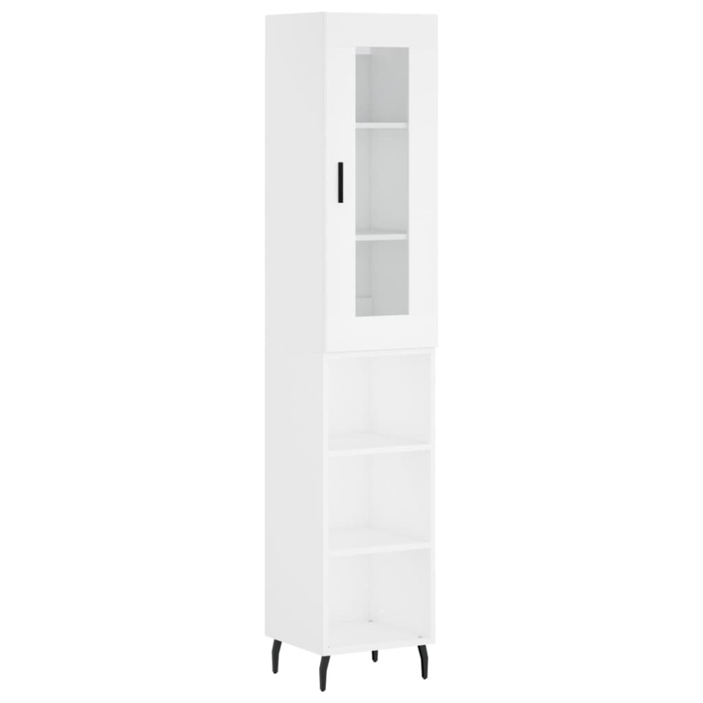 vidaXL Ντουλάπι Λευκό 34,5 x 34 x 180 εκ. από Επεξεργασμένο Ξύλο