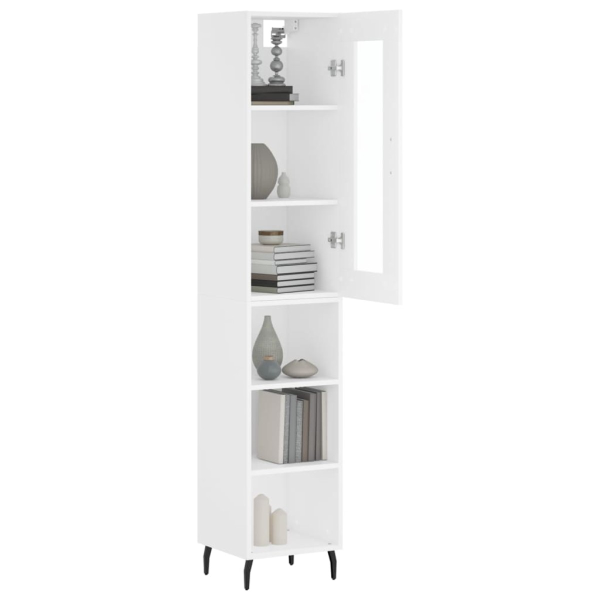 vidaXL Ντουλάπι Λευκός 34,5 x 34 x 180 εκ. από Επεξεργασμένο Ξύλο