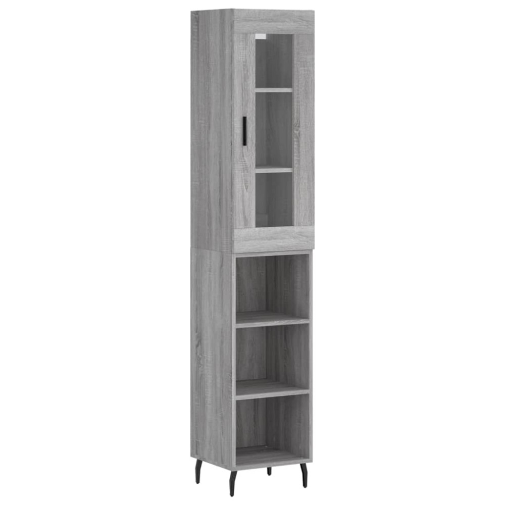 vidaXL Μπουφές Sonoma Γκρι 34,5 x 34 x 180 εκ. από Επεξεργασμένο Ξύλο