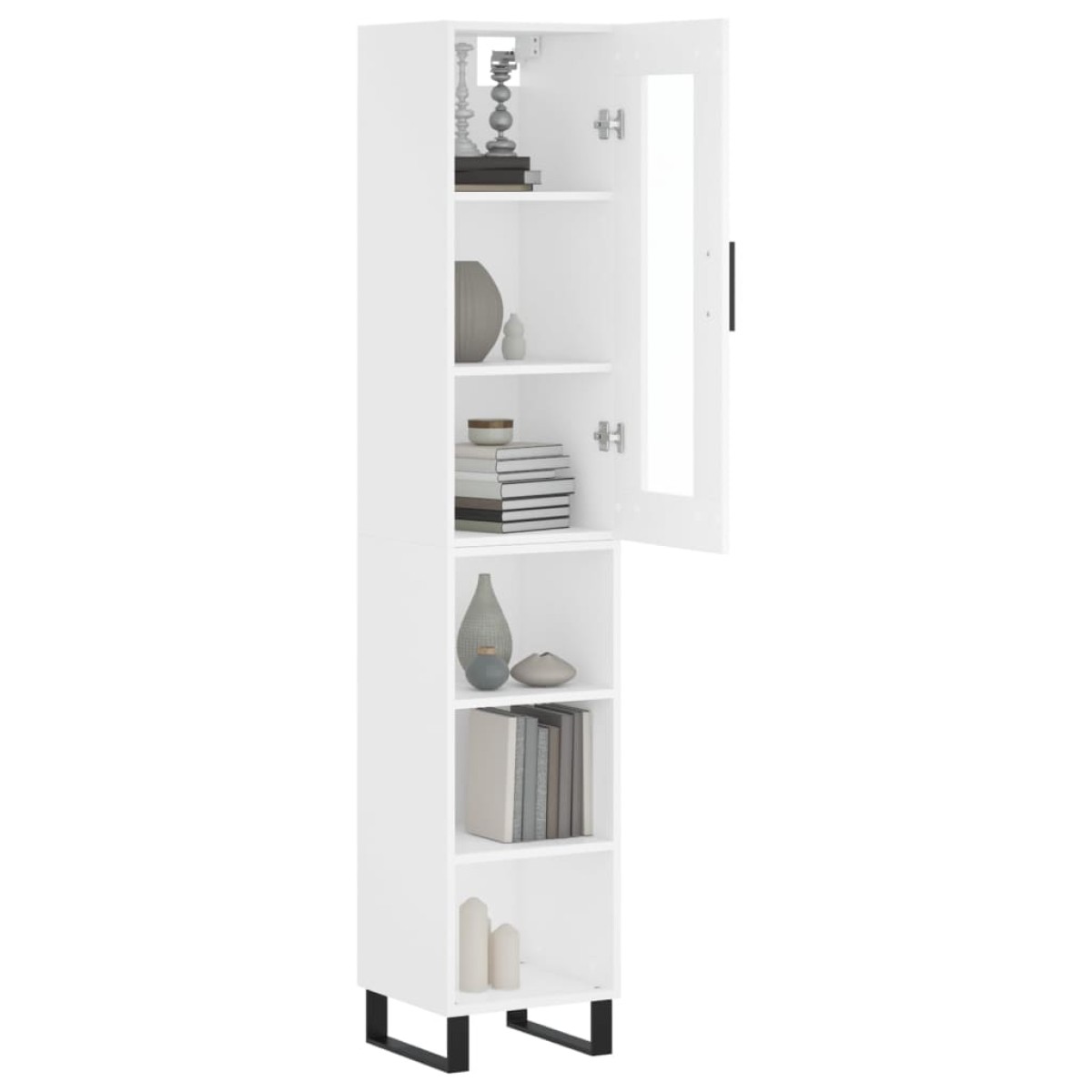 vidaXL Ντουλάπι Λευκός 34,5 x 34 x 180 εκ. από Επεξεργασμένο Ξύλο