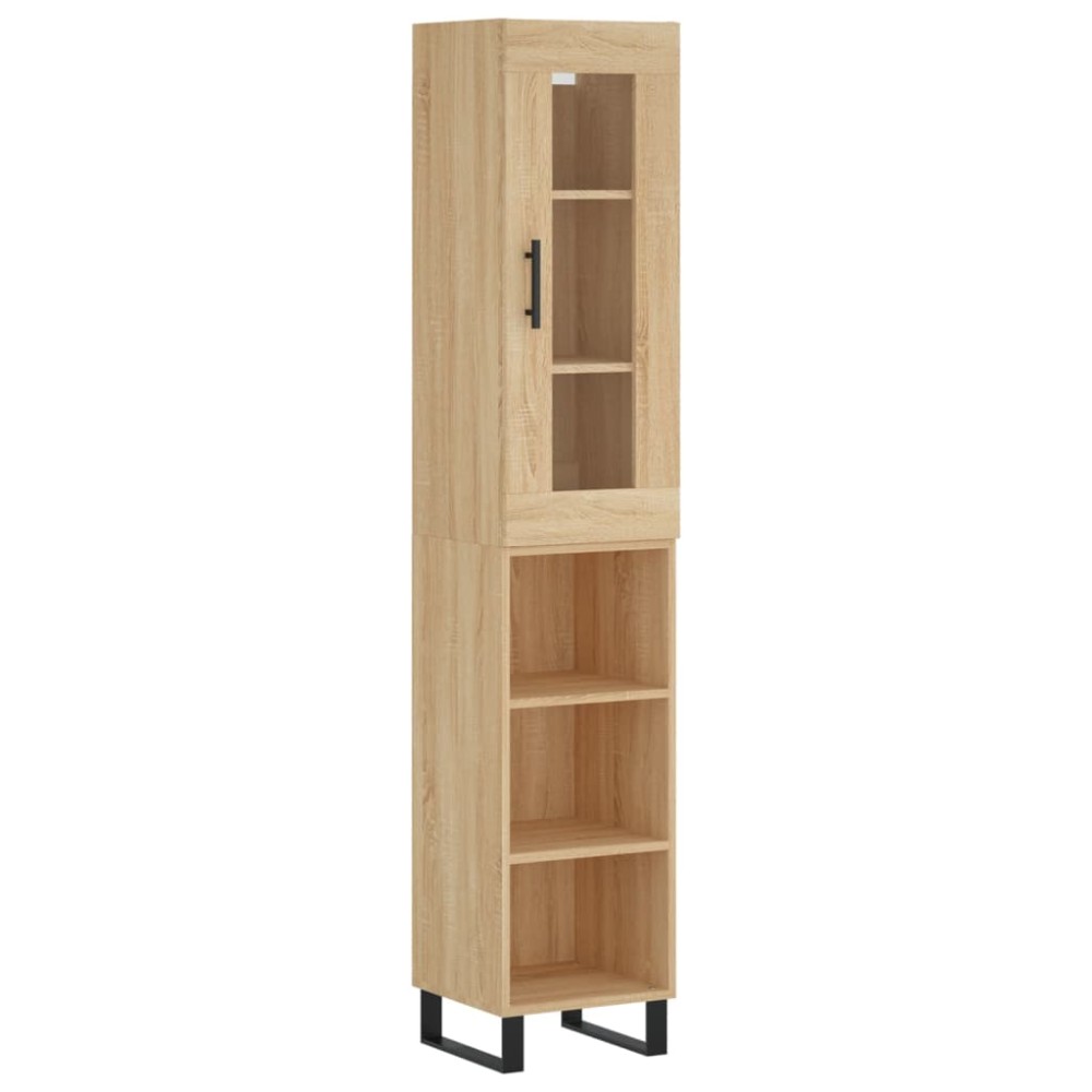 vidaXL Μπουφές Sonoma δρυς 34,5 x 34 x 180 εκ. από Επεξεργασμένο Ξύλο
