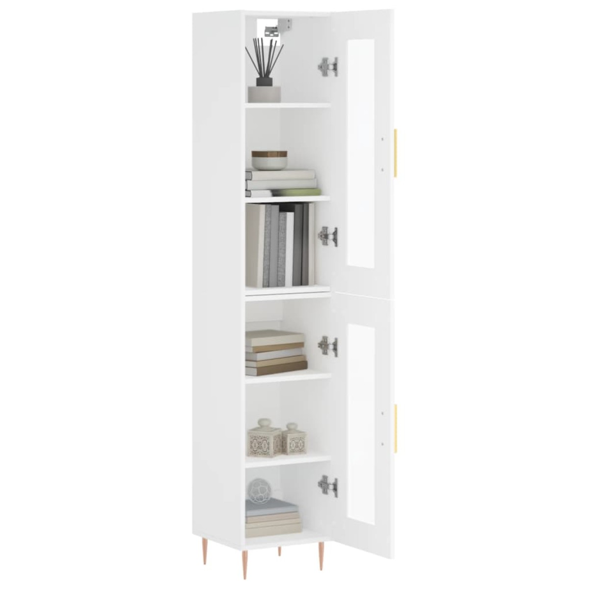 vidaXL Ντουλάπι Λευκός 34,5 x 34 x 180 εκ. από Επεξεργασμένο Ξύλο
