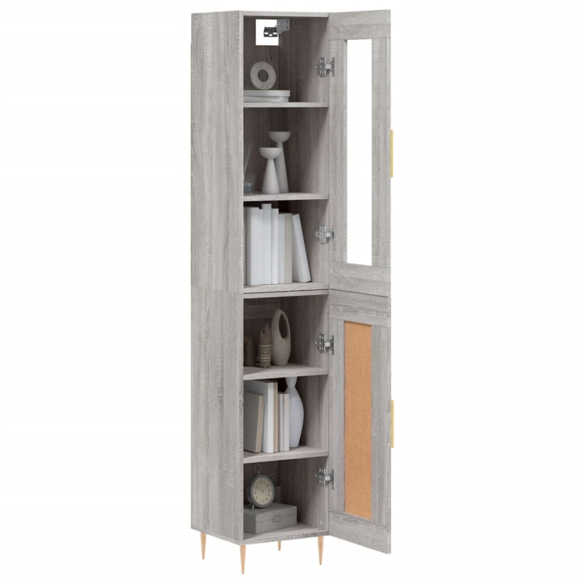 vidaXL Μπουφές Sonoma Γκρι 34,5 x 34 x 180 εκ. από Επεξεργασμένο Ξύλο