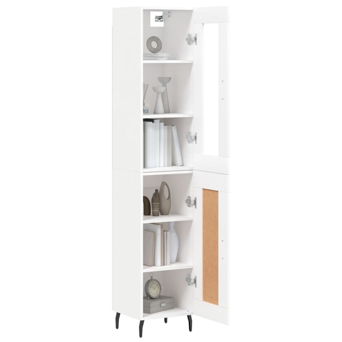 vidaXL Ντουλάπι Λευκός 34,5 x 34 x 180 εκ. από Επεξεργασμένο Ξύλο