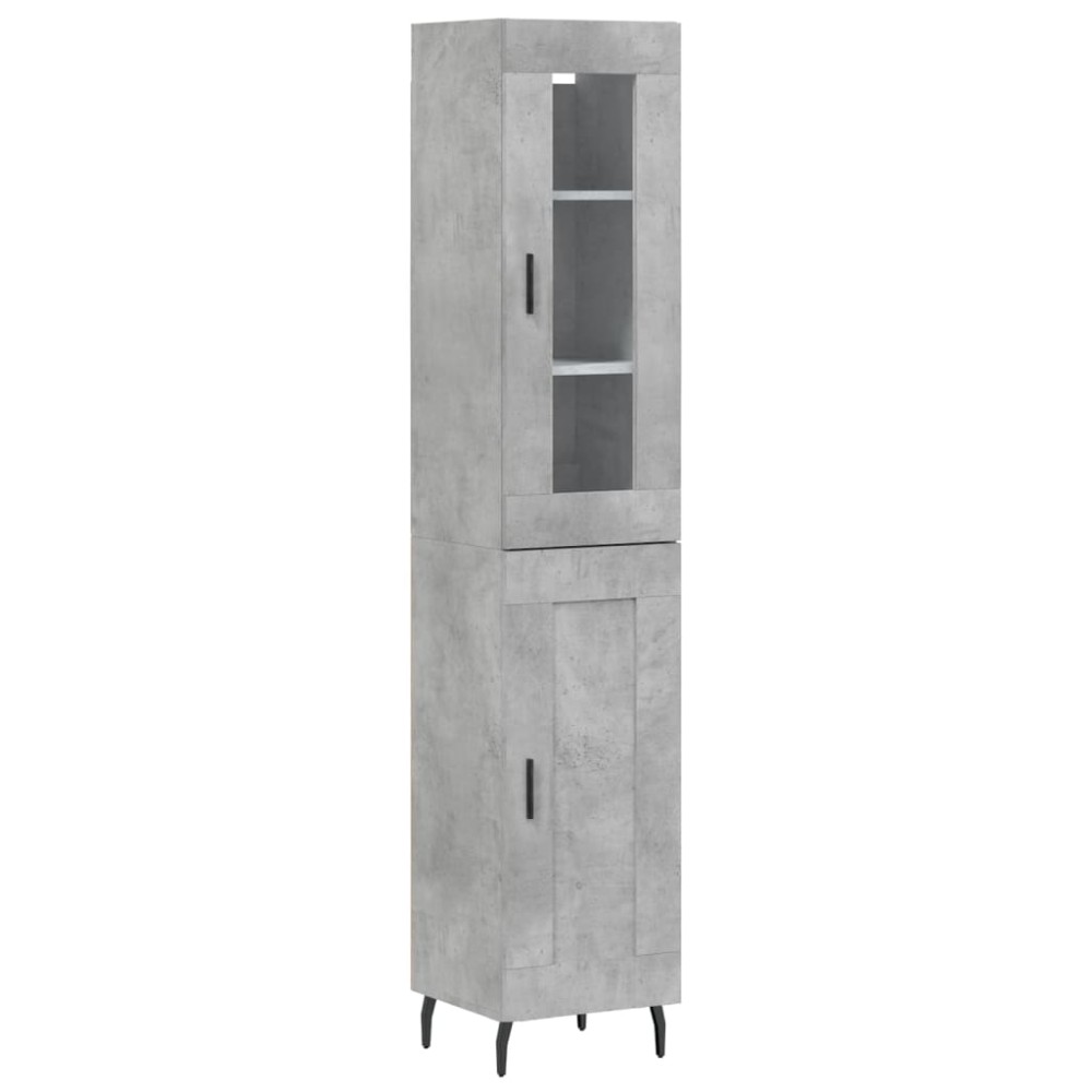 vidaXL Ντουλάπι Γκρι Σκυροδέματος 34,5x34x180 εκ. Επεξεργασμένο Ξύλο