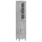 vidaXL Ντουλάπι Γκρι Σκυροδέματος 34,5x34x180 εκ. Επεξεργασμένο Ξύλο