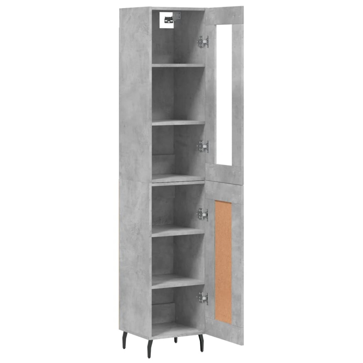 vidaXL Ντουλάπι Γκρι Σκυροδέματος 34,5x34x180 εκ. Επεξεργασμένο Ξύλο
