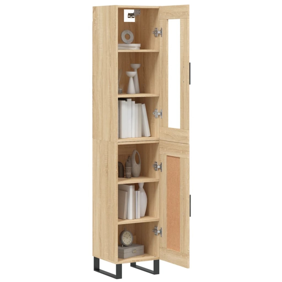 vidaXL Μπουφές Sonoma δρυς 34,5 x 34 x 180 εκ. από Επεξεργασμένο Ξύλο