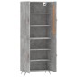 vidaXL Ντουλάπι Γκρι Σκυροδέματος 69,5x34x180 εκ. Επεξεργασμένο Ξύλο