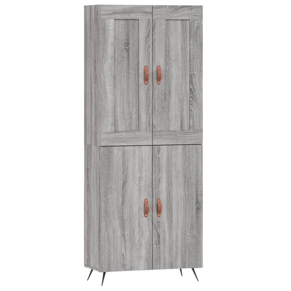 vidaXL Ντουλάπι Γκρι Sonoma 69,5 x 34 x 180 εκ. Επεξεργασμένο Ξύλο