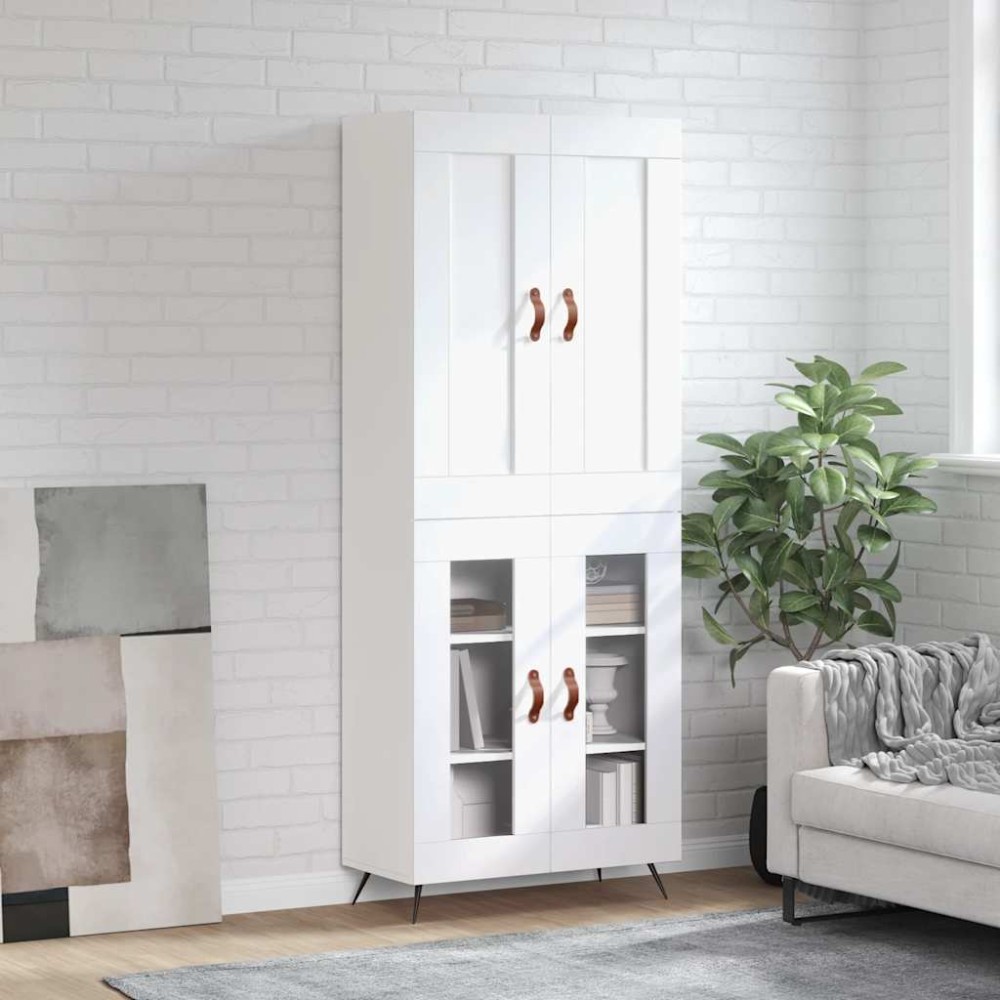 vidaXL Ντουλάπι Λευκό 69,5x34x180 εκ. από Επεξεργασμένο Ξύλο