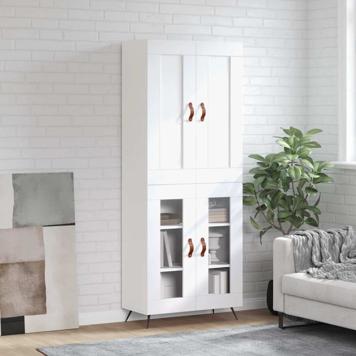 vidaXL Ντουλάπι Λευκό 69,5x34x180 εκ. από Επεξεργασμένο Ξύλο
