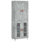 vidaXL Ντουλάπι Γκρι Σκυροδέματος 69,5x34x180 εκ. Επεξεργασμένο Ξύλο