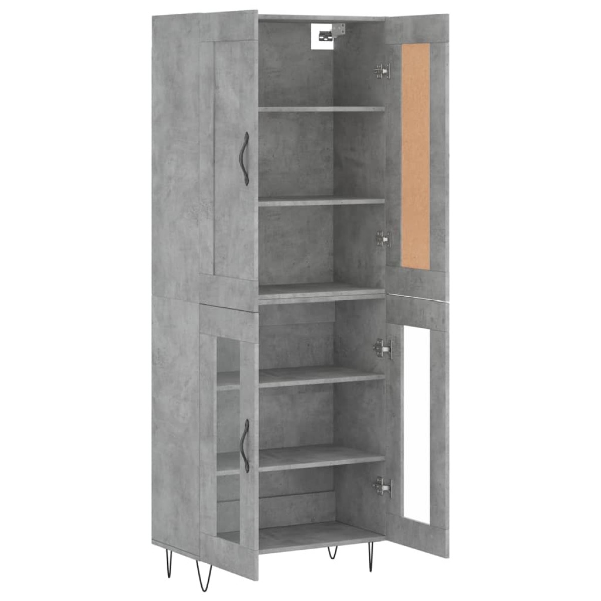 vidaXL Ντουλάπι Γκρι Σκυροδέματος 69,5x34x180 εκ. Επεξεργασμένο Ξύλο